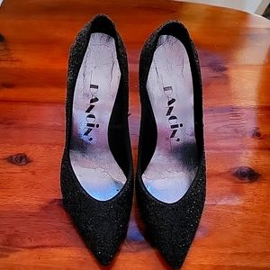 Black sparkly heels